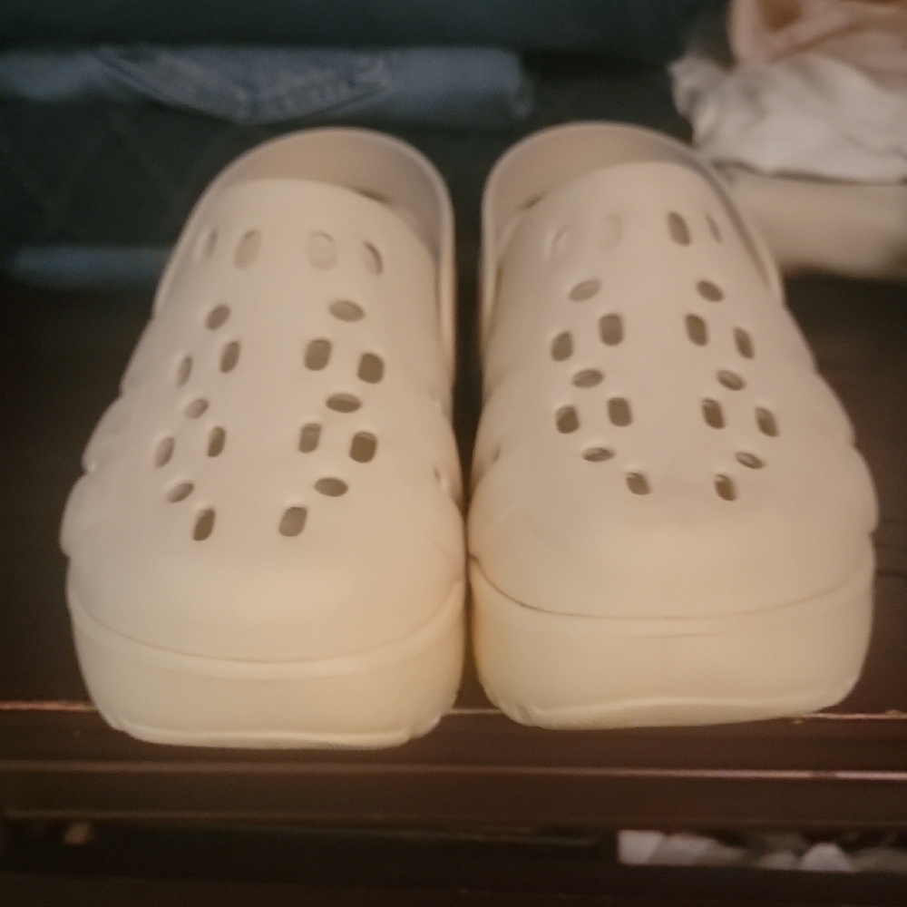 adidas Beige Platform Clogs - Picture 3 of 5